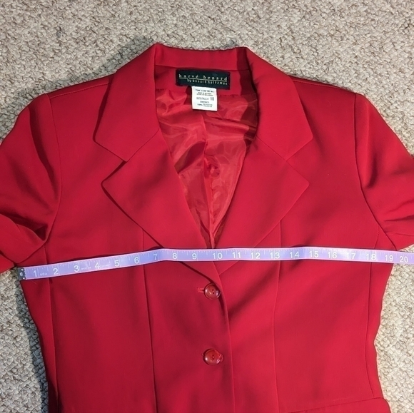 Harve Bernard vintage 80s button front red dress, size 10 - Picture 4 of 8